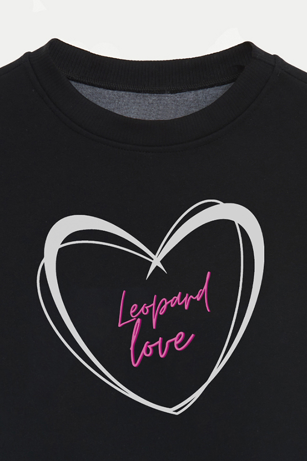 BUZO CROP ESTAMPADO ANIMAL PRINT LEOPARD LOVE