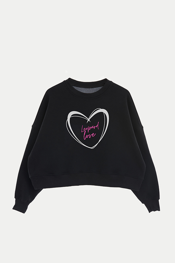 BUZO CROP ESTAMPADO ANIMAL PRINT LEOPARD LOVE