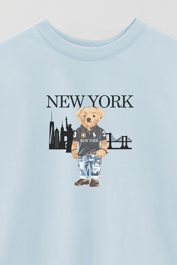 REMERA OVER ESTAMPADA UNISEX BEAR NEW YORK