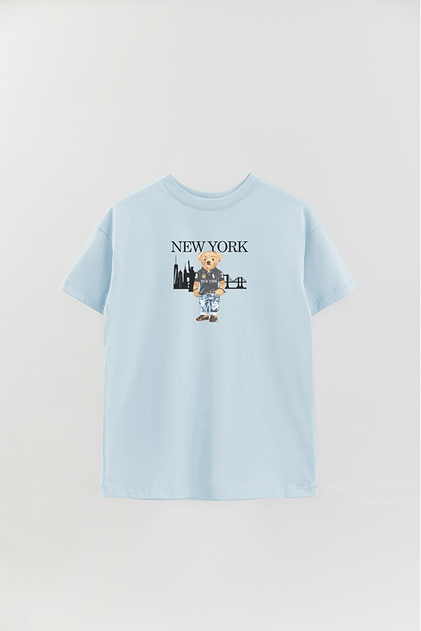 REMERA OVER ESTAMPADA UNISEX BEAR NEW YORK