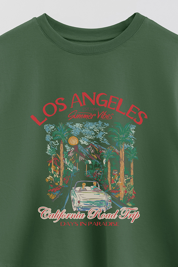 REMERA CROP ESTAMPADA LOS ANGELES 1