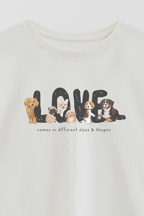 REMERA GIRL OVER DOGGY DREAMS LOVE DOGS