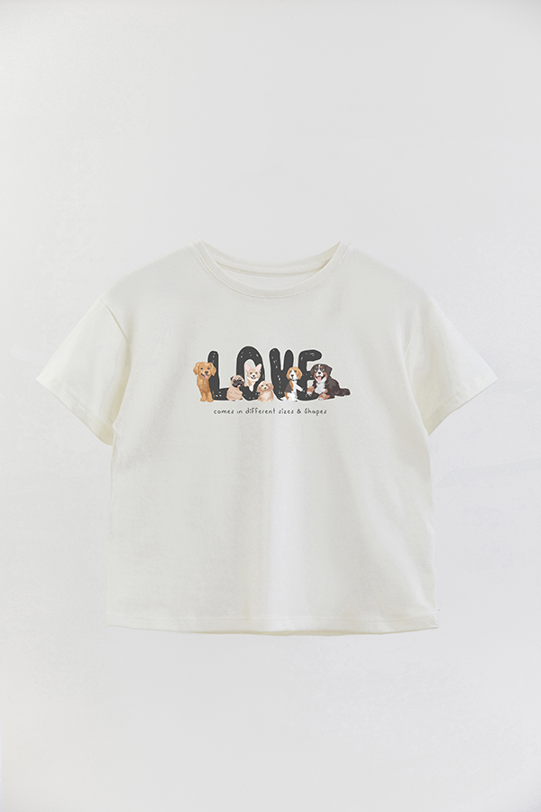 REMERA GIRL OVER DOGGY DREAMS LOVE DOGS