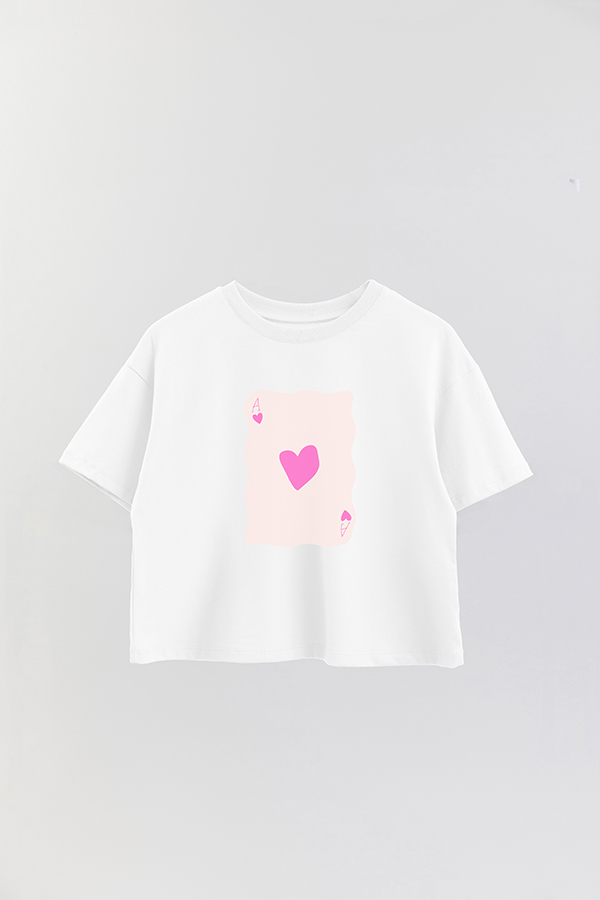 REMERA CROP ESTAMPADA PINK AS HEART
