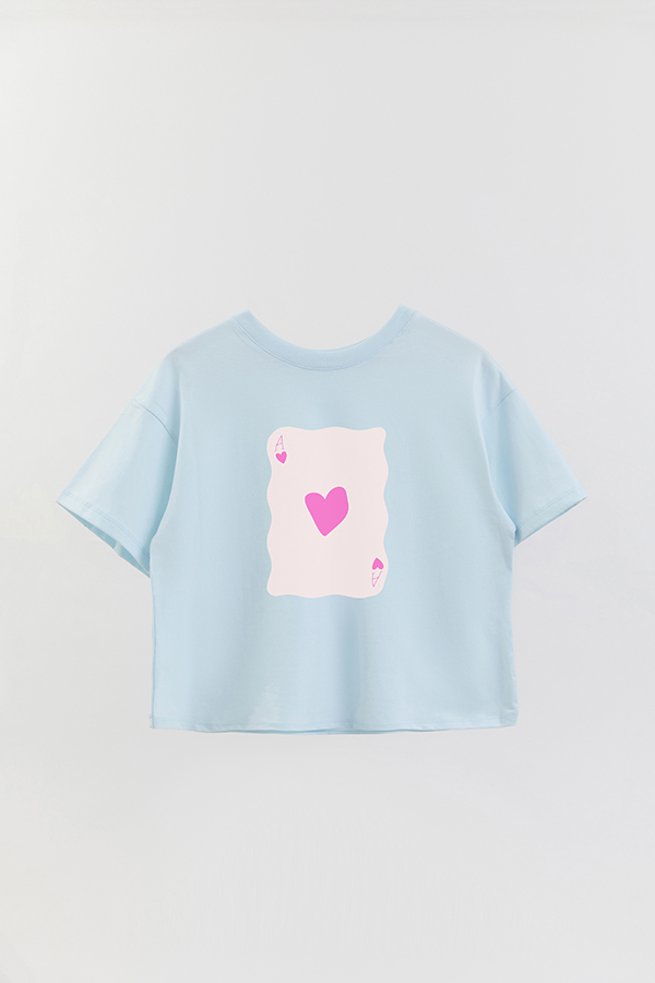 REMERA CROP ESTAMPADA PINK AS HEART