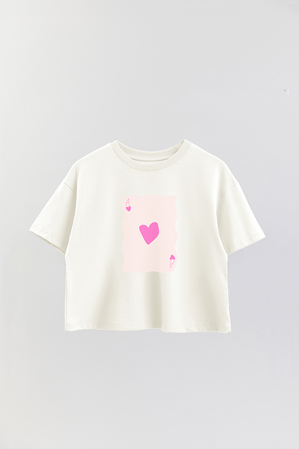 REMERA CROP ESTAMPADA PINK AS HEART