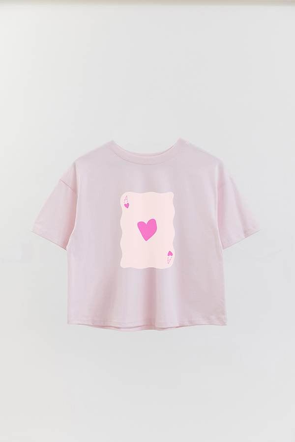 REMERA CROP ESTAMPADA PINK AS HEART