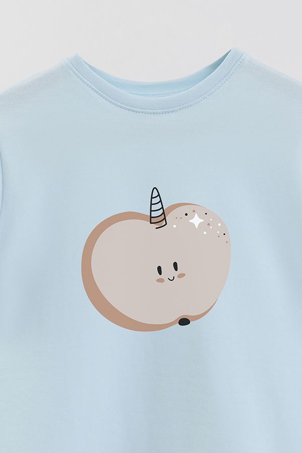 REMERA BASIC GIRL CUTE FRUITS CUTE APPLE