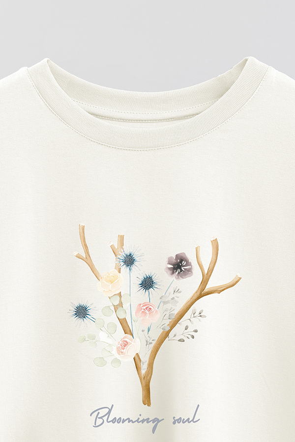 REMERA CROP ESTAMPADA COASTAL BLOOMING SOUL