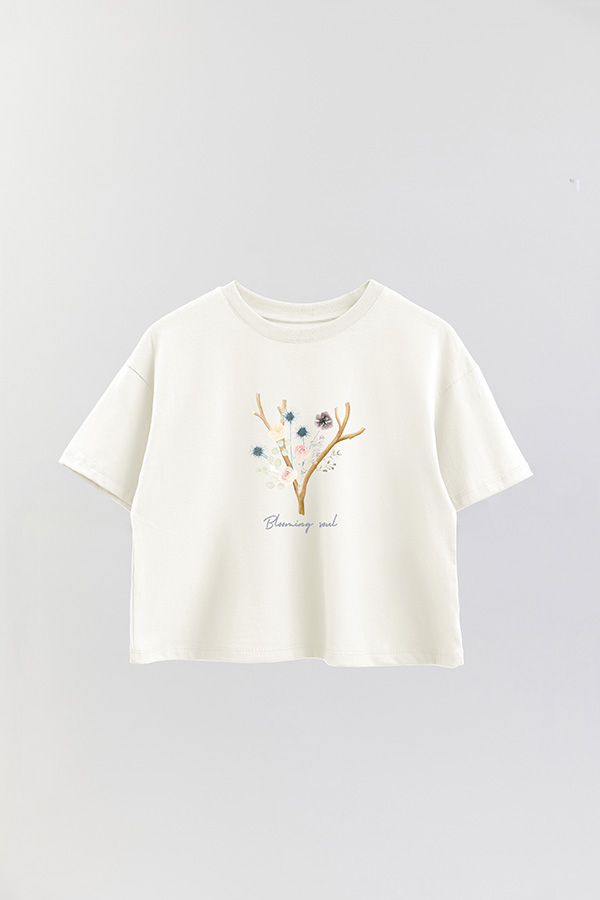 REMERA CROP ESTAMPADA COASTAL BLOOMING SOUL