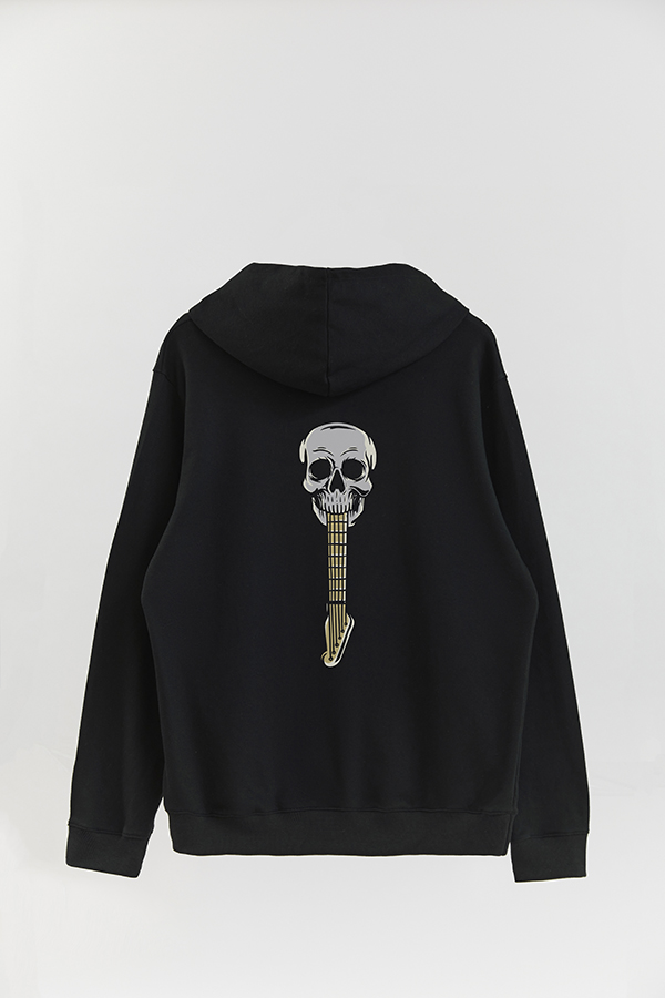 HOODIE ESTAMPADO SKELETON SKULL GUITAR