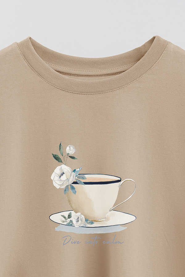 REMERA CROP ESTAMPADA COASTAL DIVE INTO CALM