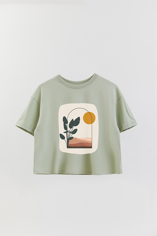 REMERA CROP ESTAMPADA ART 155