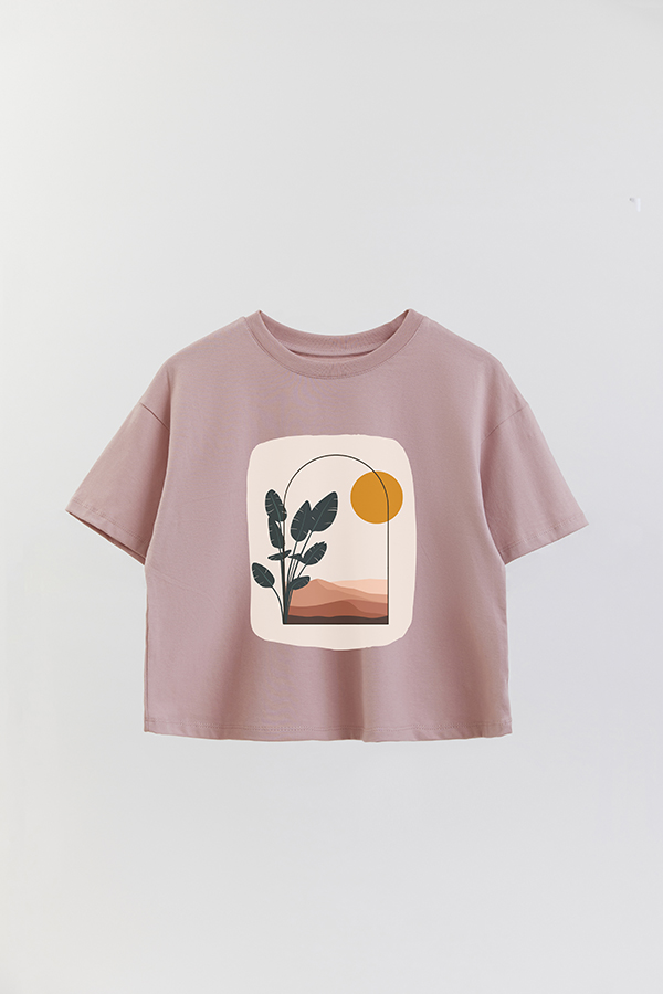 REMERA CROP ESTAMPADA ART 155