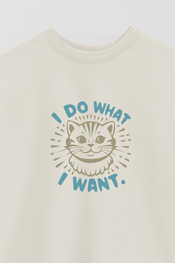 REMERA OVER ESTAMPADA CAT I DO WHAT I WANT