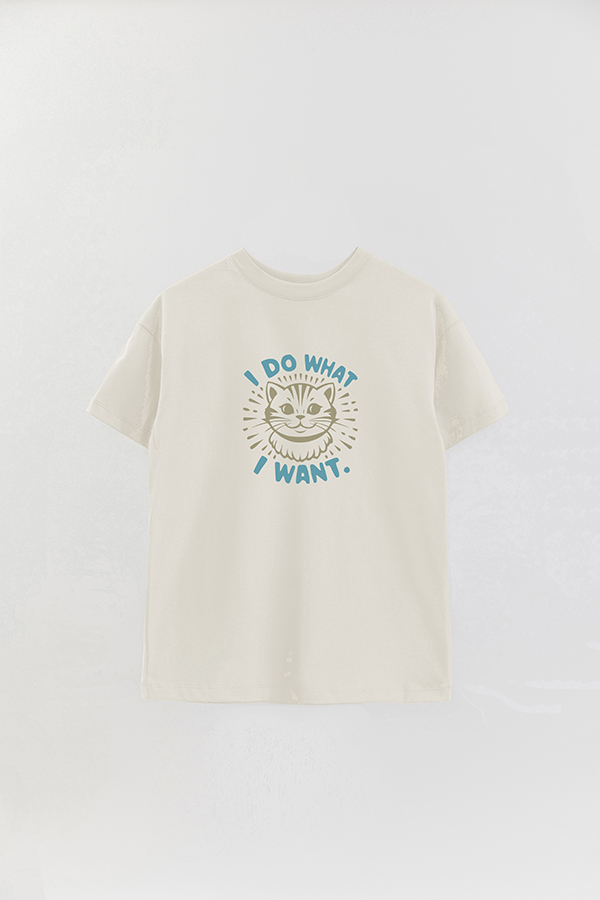 REMERA OVER ESTAMPADA CAT I DO WHAT I WANT