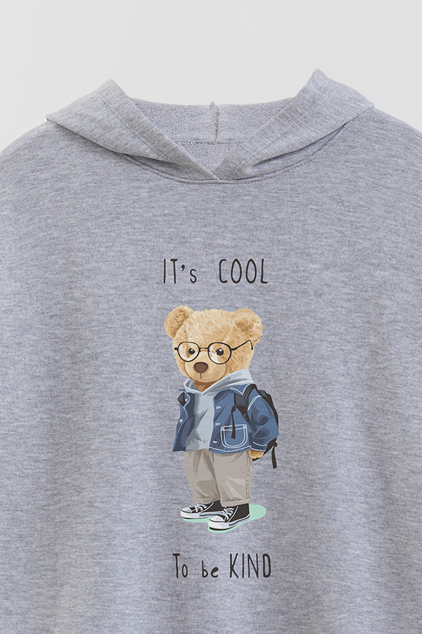 HOODIE RUSTICO BOY TEDDY IT'S COOL TO BE KIND