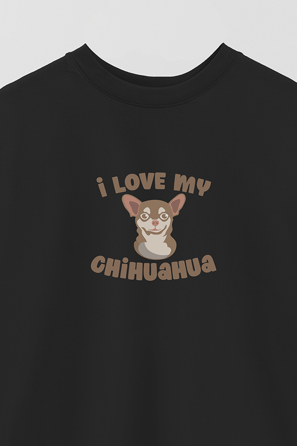 REMERA OVER ESTAMPADA DOGI LOVE MY CHIHUAHUA