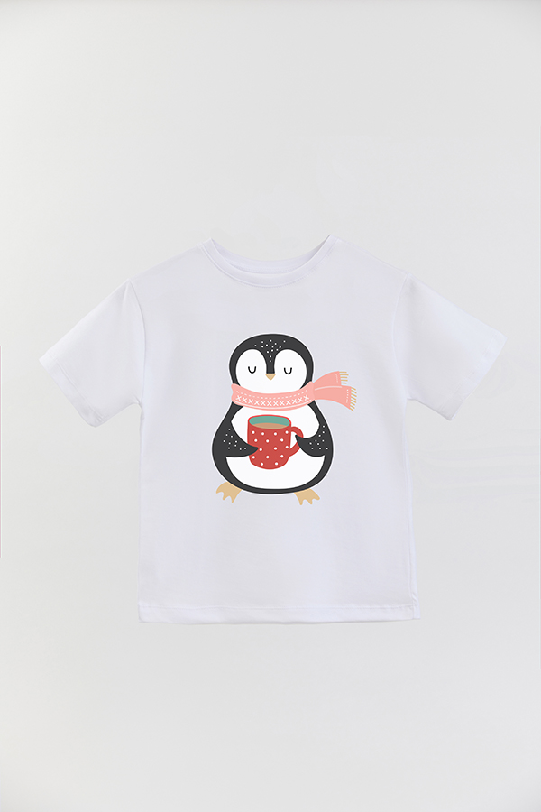 REMERA BASICA ESTAMPADA PASTEL CHRISTMAS PENGUIN