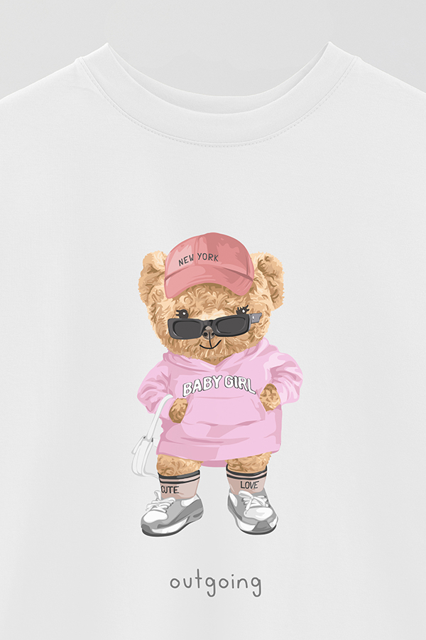 REMERA OVER ESTAMPADA UNISEX TEDDY BABY GIRL
