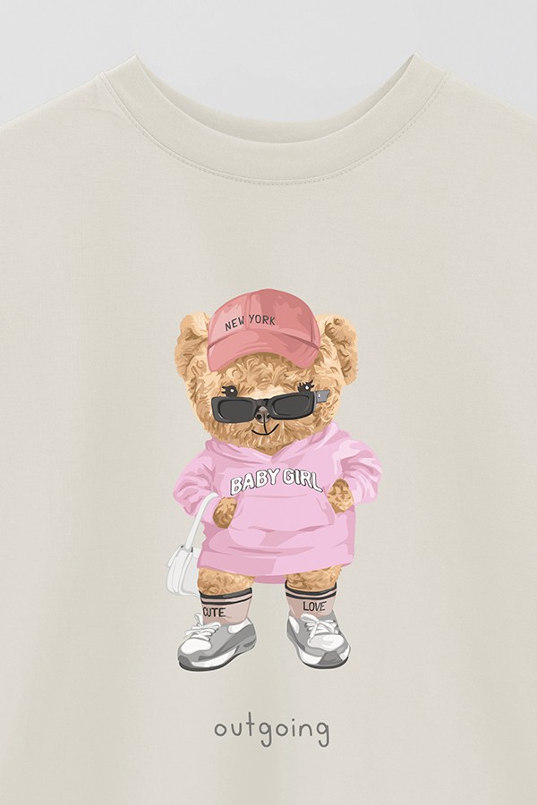 REMERA OVER ESTAMPADA UNISEX TEDDY BABY GIRL