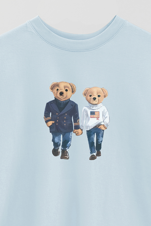 REMERA OVER ESTAMPADA UNISEX BEAR COUPLE
