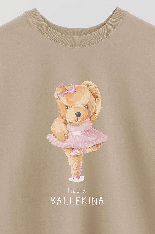 REMERA OVER ESTAMPADA UNISEX TEDDY BALLERINA
