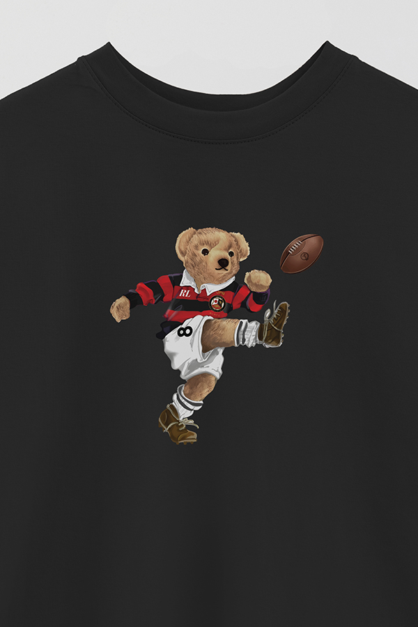 REMERA OVER ESTAMPADA UNISEX BEAR RUGBY