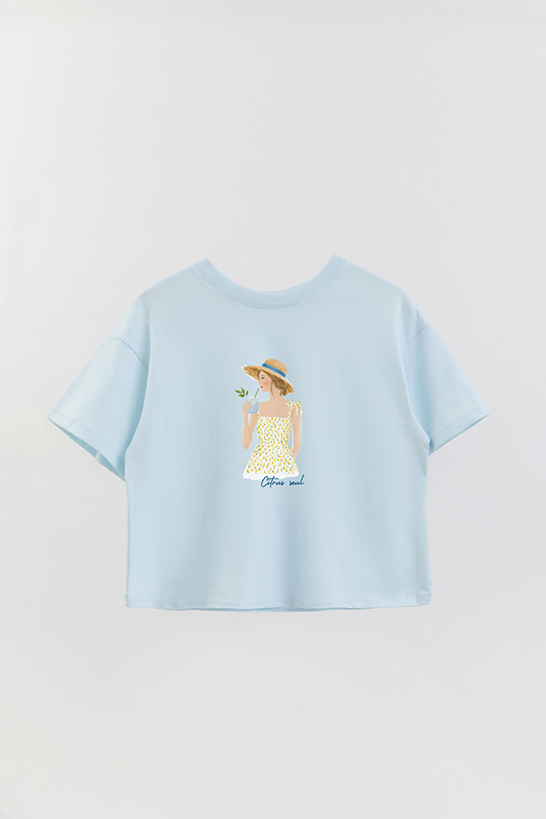 REMERA CROP ESTAMPADA COASTAL CITRUS SOUL