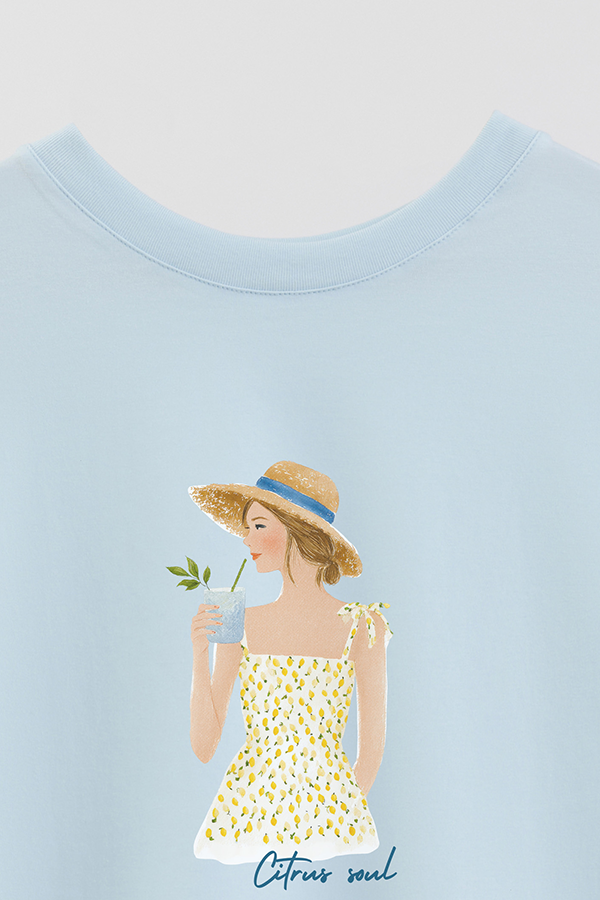 REMERA CROP ESTAMPADA COASTAL CITRUS SOUL