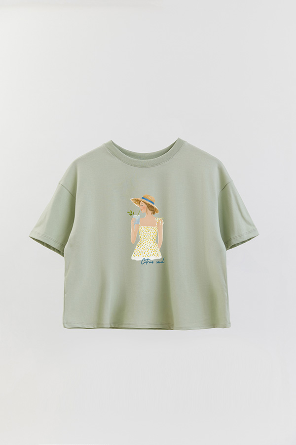 REMERA CROP ESTAMPADA COASTAL CITRUS SOUL