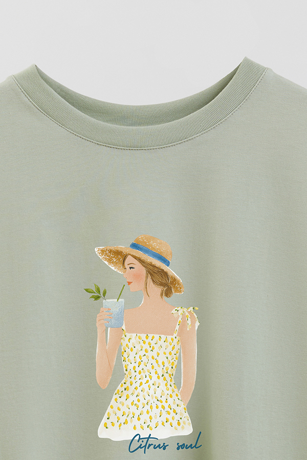REMERA CROP ESTAMPADA COASTAL CITRUS SOUL