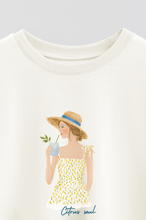 REMERA CROP ESTAMPADA COASTAL CITRUS SOUL