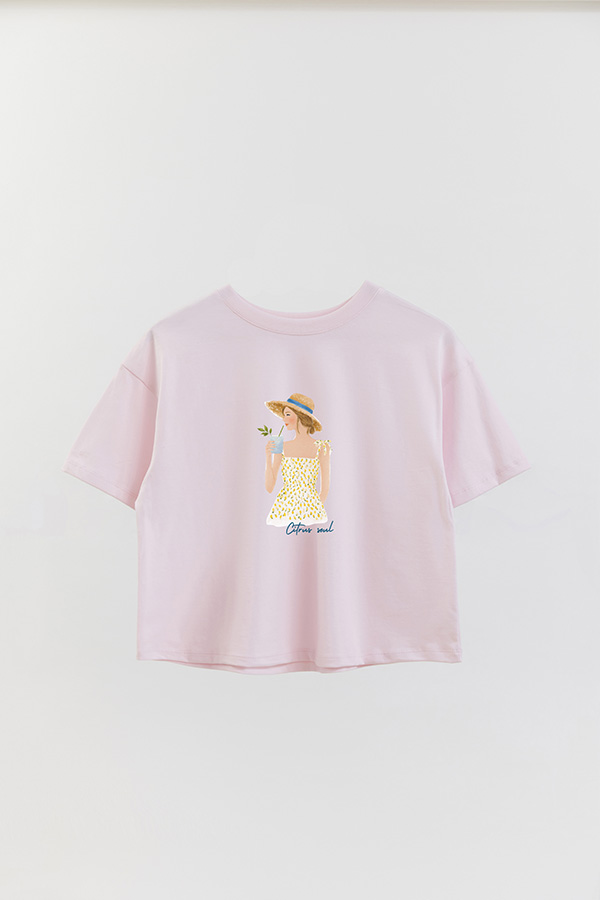 REMERA CROP ESTAMPADA COASTAL CITRUS SOUL
