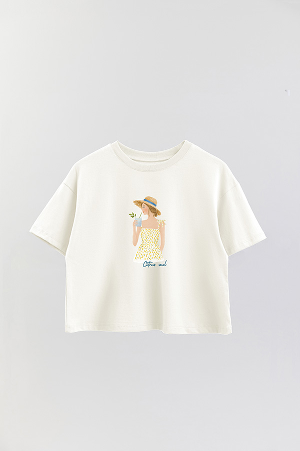 REMERA CROP ESTAMPADA COASTAL CITRUS SOUL
