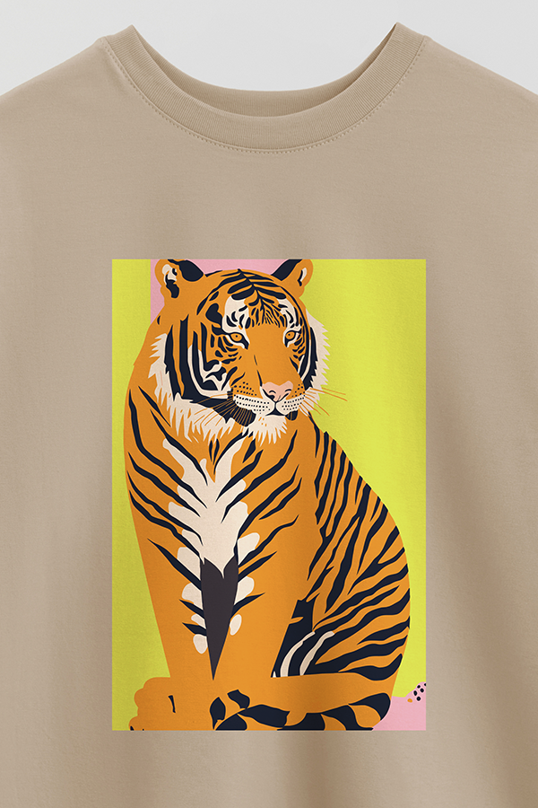 REMERA OVER ESTAMPADA TIGER B6
