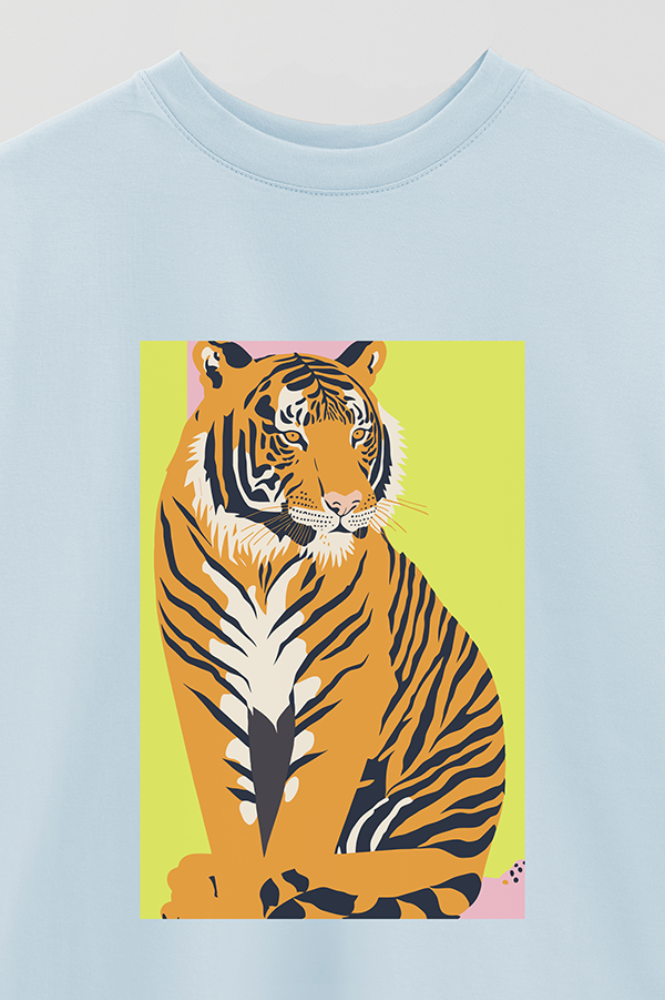 REMERA OVER ESTAMPADA TIGER B6