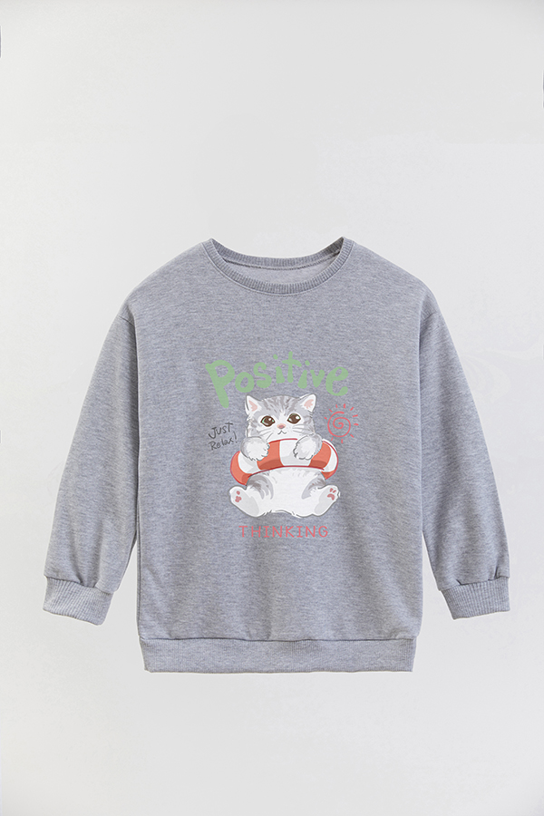 BUZO CREWNECK RUSTICO KITTY DREAMS POSITIVE
