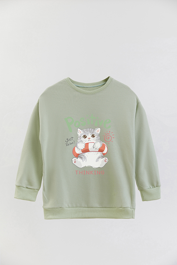BUZO CREWNECK RUSTICO KITTY DREAMS POSITIVE