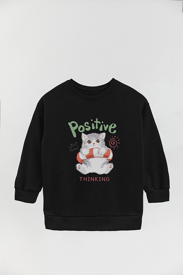 BUZO CREWNECK RUSTICO KITTY DREAMS POSITIVE