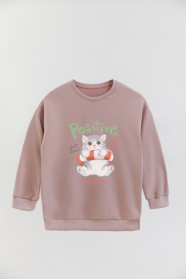 BUZO CREWNECK RUSTICO KITTY DREAMS POSITIVE