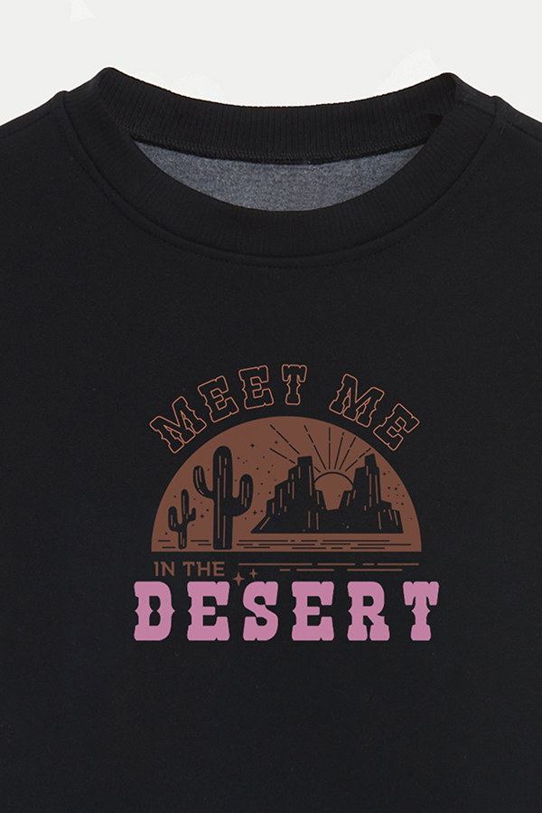 BUZO CROP ESTAMPADO WESTERN MEET ME IN THE DESERT