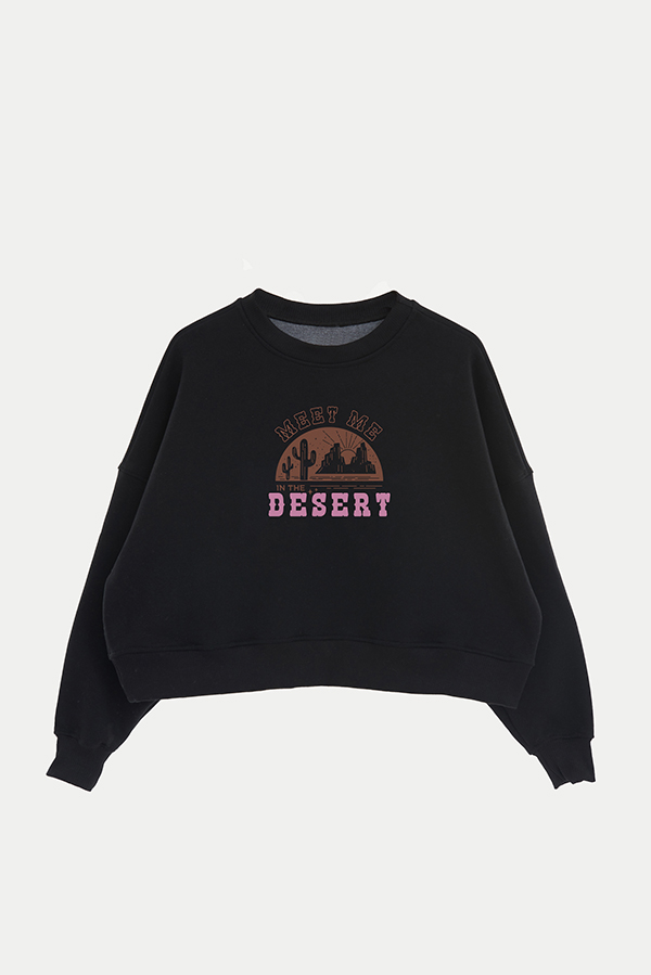 BUZO CROP ESTAMPADO WESTERN MEET ME IN THE DESERT