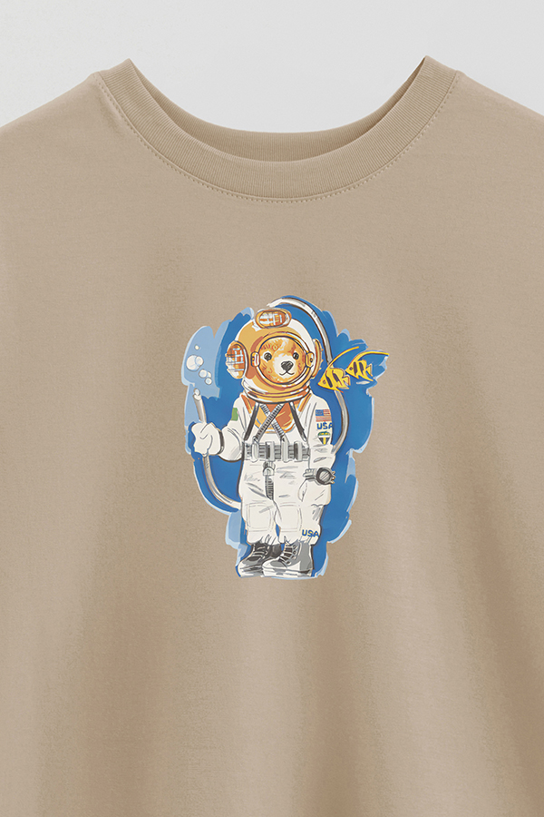 REMERA OVER ESTAMPADA UNISEX BEAR DIVING