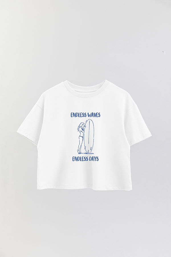 REMERA CROP ESTAMPADA BEACH ENDLESS WAVES