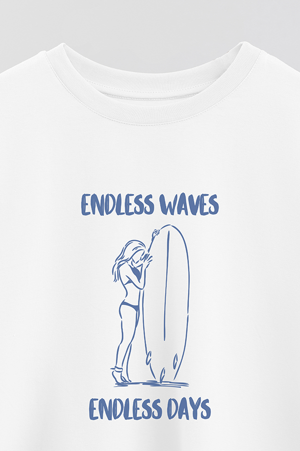 REMERA CROP ESTAMPADA BEACH ENDLESS WAVES