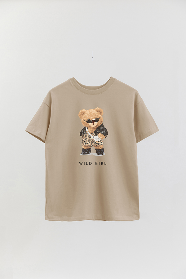 REMERA OVER ESTAMPADA UNISEX TEDDY WILD GIRL