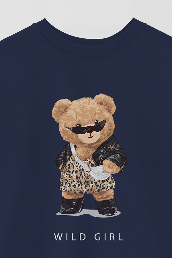 REMERA OVER ESTAMPADA UNISEX TEDDY WILD GIRL