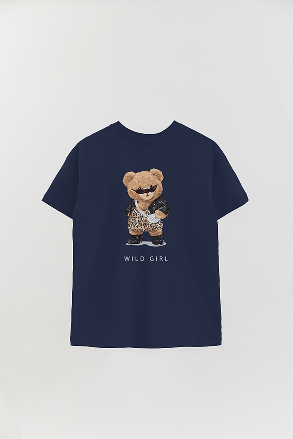 REMERA OVER ESTAMPADA UNISEX TEDDY WILD GIRL