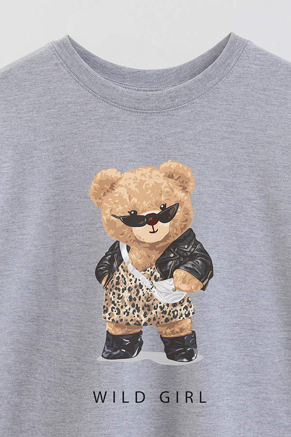 REMERA OVER ESTAMPADA UNISEX TEDDY WILD GIRL